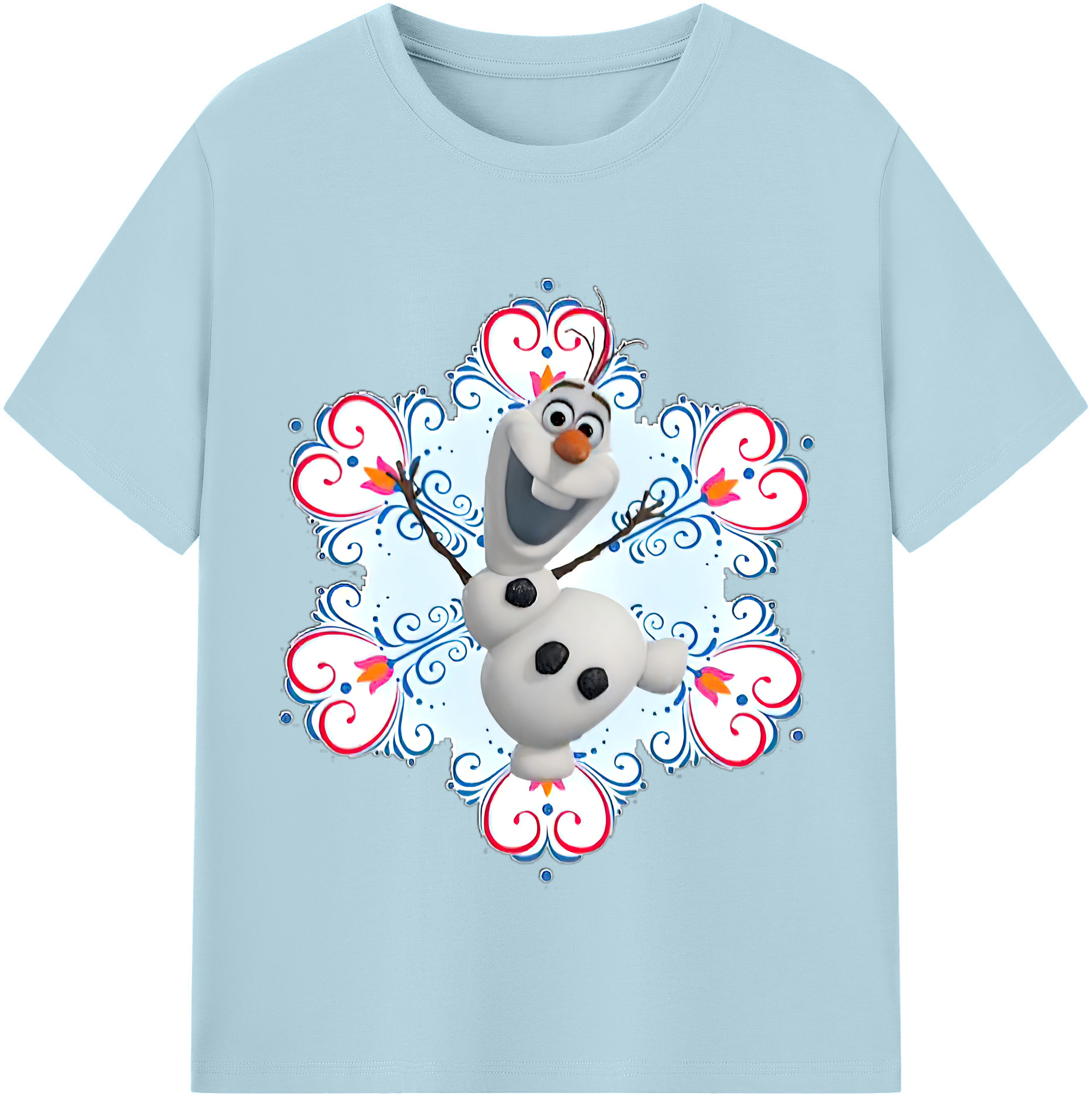 （画像用） アナと雪の女王 アンナ エルサ Frozen Anna Elsa 綿100％半袖Tシャツ（フロントプリント）